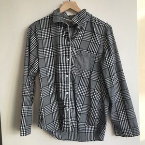 Victoria secret pajama pj top plaid black & white